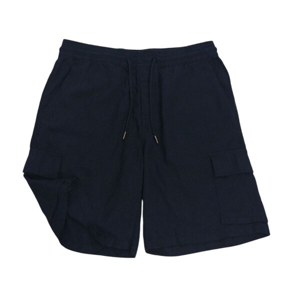 Kenneth Cole Mens Navy Blue Linen Blend Cargo Shorts With Drawstring Waist, NWOT - Picture 5 of 8